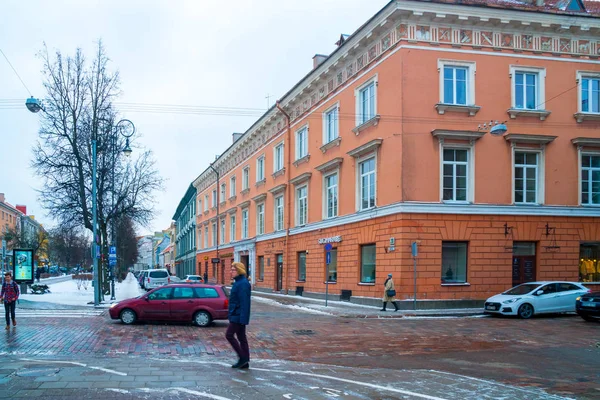 Vilnius, Lietuva - 05.01.2019: As ruas antigas de Vilnius. Novo Y — Fotografia de Stock