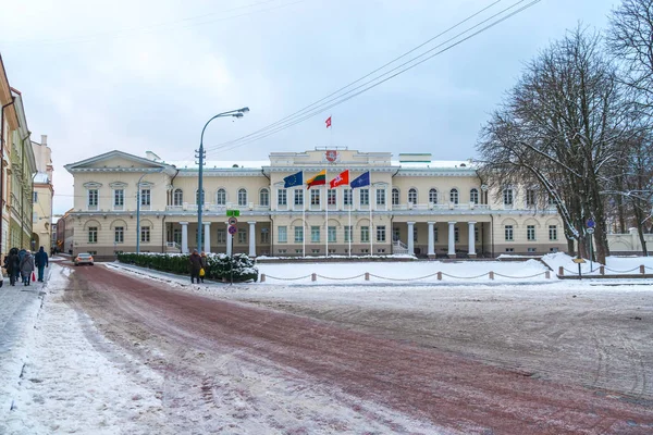 Βίλνιους, Lietuva-05.01.2019: το vintage κτίριο στο Βίλνιους c — Φωτογραφία Αρχείου