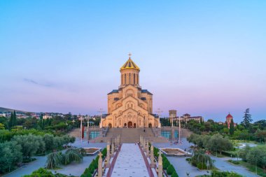 Tiflis, Gürcistan - 30.07.2019: Tiflis Kutsal Teslis Katedrali
