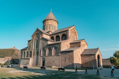 Mtskheta, Gürcistan - 01.08.2019: Svetitskhoveli Katedrali (Unesco