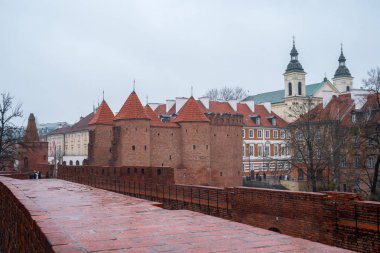 Varşova, Polonya Ünlü Barbican eski şehir tarihi başkenti du