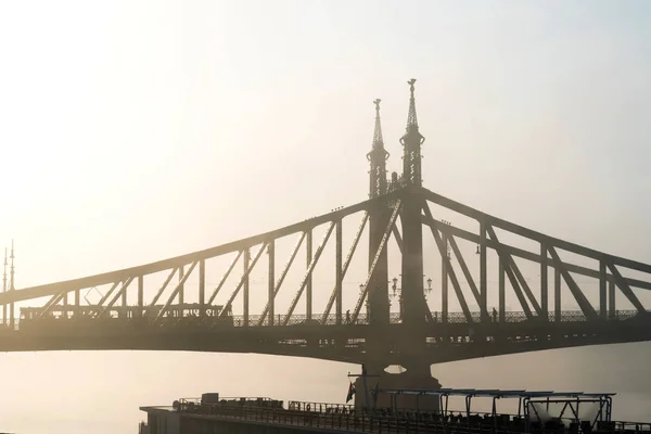 Il Ponte della Libertà a Budapest in Ungheria, collega Buda e — Foto Stock