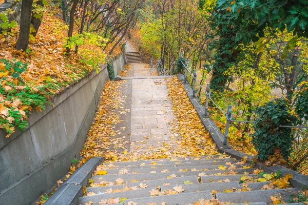 Parkweg am buda hill castle, budapest, ungarisch. Herbst. — Stockfoto