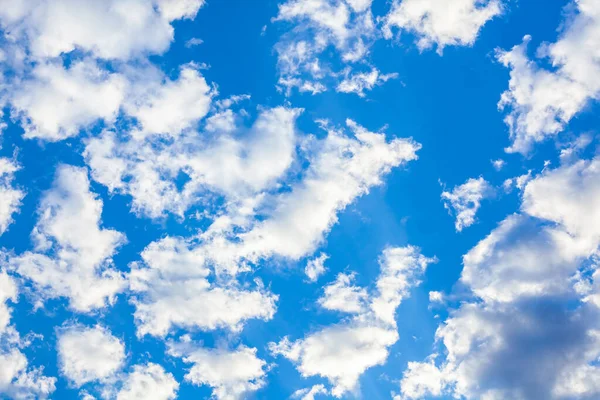 Langit biru latar belakang dengan awan kecil. — Stok Foto