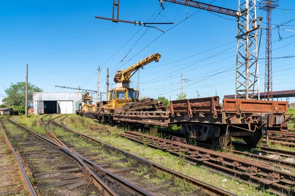 Altes Rostiges Eisenbahndepot Poti Georgien Industrie — Stockfoto