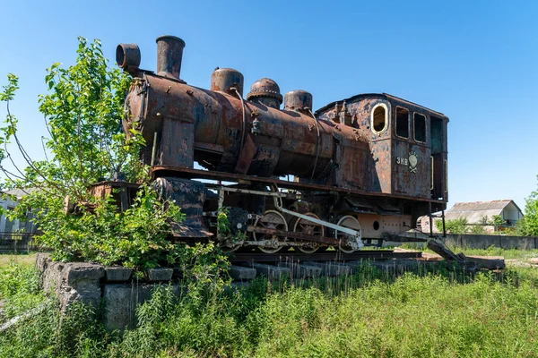 Poti Georgia May 2020 Old Soviet Engine Train Used Monument — Stock Photo, Image