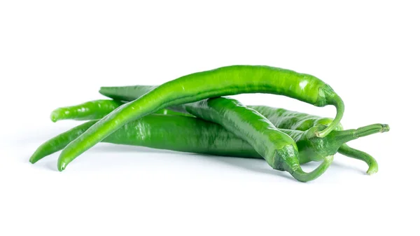 Frische Bittere Grüne Paprika Isoliert Auf Weißem Hintergrund Gesunde Ernährung — Stockfoto