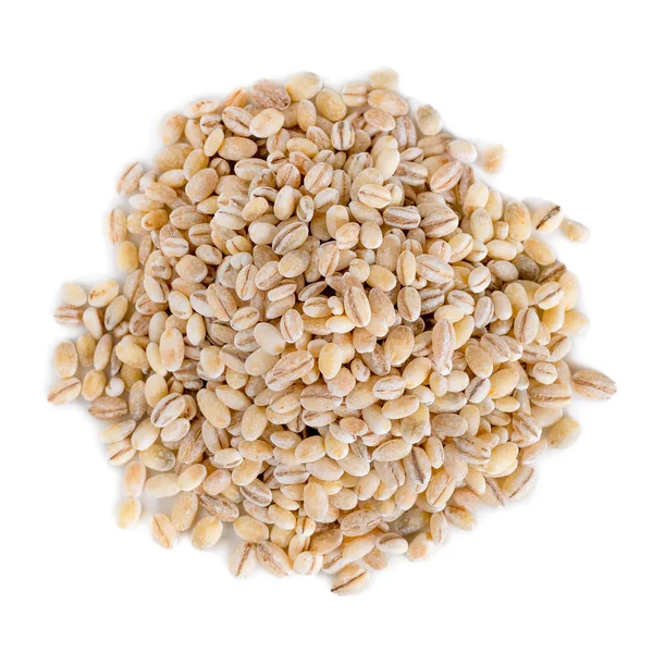Heap Pearl Barley Isolated White Healthy Food — Stock Photo, Image