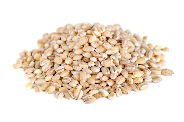 Heap Pearl Barley Isolated White Healthy Food — Stock Photo, Image