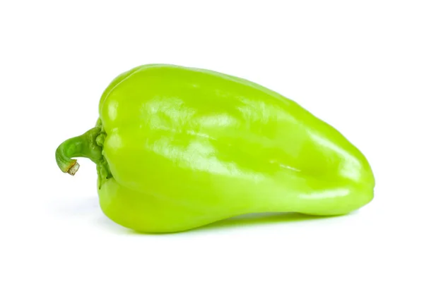 Зеленый Перец Изолирован Белом Фоне Свежий Овощ — стоковое фото