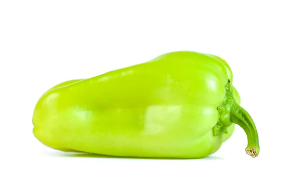 Grüner Pfeffer Isoliert Auf Weißem Hintergrund Frisches Gemüse — Stockfoto