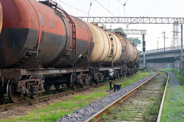 The train tanks with oil and fuel, industry