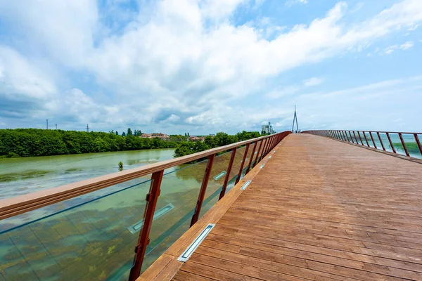 Modern Pedestrian Bridge Anaklia Resort Georgia Tourism — Stock Photo, Image