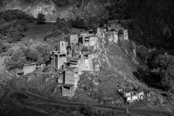 Old Fortress Mountain Village Shatili Ruins Medieval Castle Georgia Heritage — Stock Photo, Image