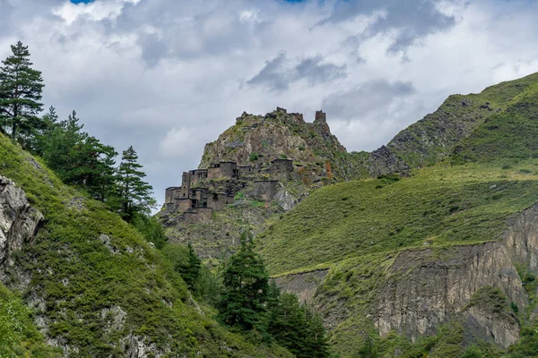 Aldeia Medieval Arruinada Fortaleza Mutso Região Khevsureti Geórgia Cáucaso — Fotografia de Stock