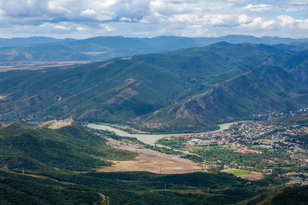 Beautiful View Old Town Mtskheta Zedazeni Mountain Georgia First Capital — Stock Photo, Image