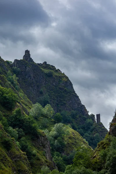 Arruinado Pueblo Medieval Fortaleza Mutso Región Khevsureti Georgia Cáucaso — Foto de Stock