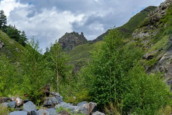 Village Médiéval Ruiné Forteresse Mutso Région Khevsureti Géorgie Caucase — Photo