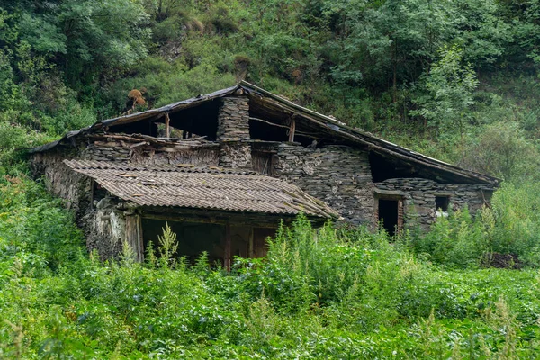 Old cabin in the mountains of Upper Khevsureti, Georgia