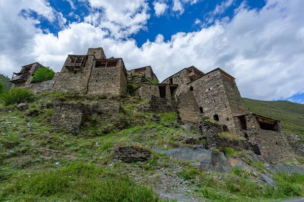 Old Fortress Mountain Village Shatili Ruins Medieval Castle Georgia Heritage — Stock Photo, Image