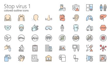 Virüs ana hatları renkli simge 1 'i durdur