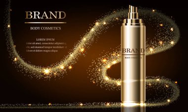 Kozmetik güzellik serisi, mockup reklamların priminin krem cilt bakımı için sprey. Tasarım poster, afiş, posterlerini açmaları, sunumlar için şablon kapsar, vektör çizim.