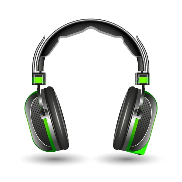 Auriculares Aislados Sobre Fondo Blanco Ilustración Vectorial — Vector de stock