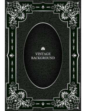 Vektör lüks vintage sınır gümüş çiçek desenli çerçeve ile Barok tarzında. Kitap için şablon kapsar, eski Kraliyet sayfaları, davetiye, tebrik kartları, sertifika, diploma.