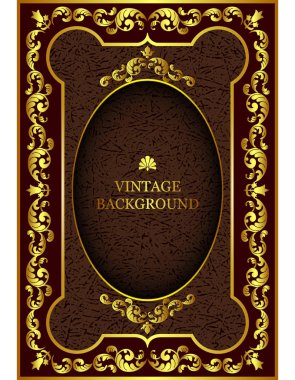 Vektör lüks vintage sınır altın çiçek desenli çerçeve ile Barok tarzında. Kitap kapağı, eski Kraliyet sayfaları, davetiye, tebrik kartları, sertifika, Diploma için şablon.