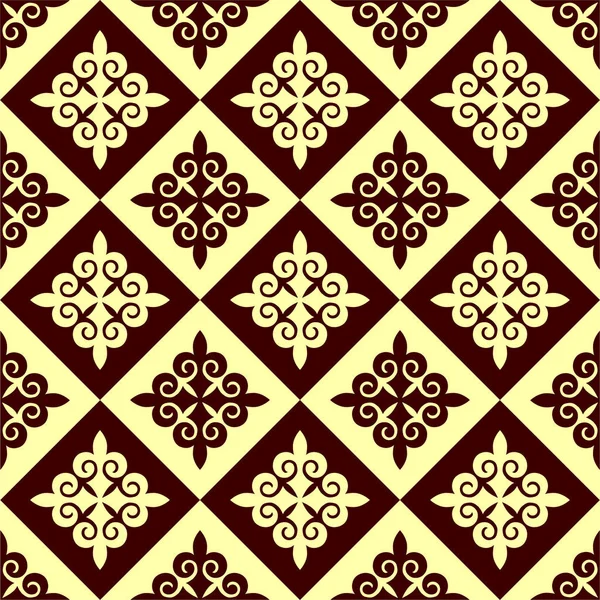 Kazakistan, Asya etnik ulusal tarzı vektör seamless modeli.