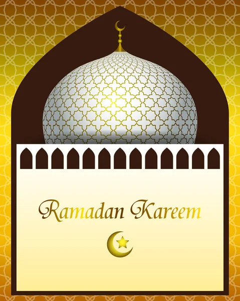 Carte Voeux Ramadan Kareem Modèle Vectoriel Islamique Avec Dôme Mosquée — Image vectorielle