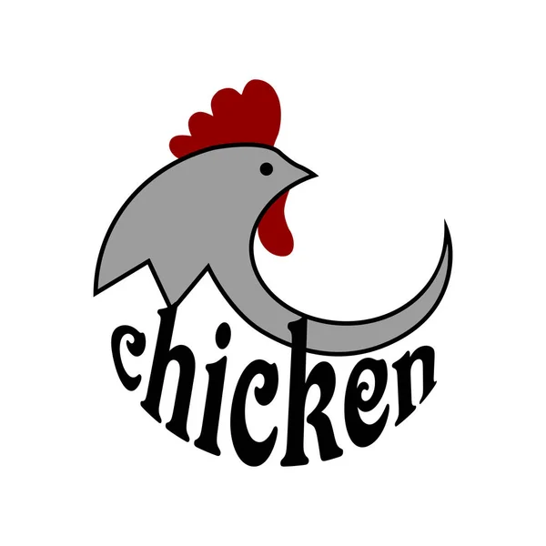 翼や脚のベクトル図と肉の文字を作成するため鶏記号 — ストックベクタ