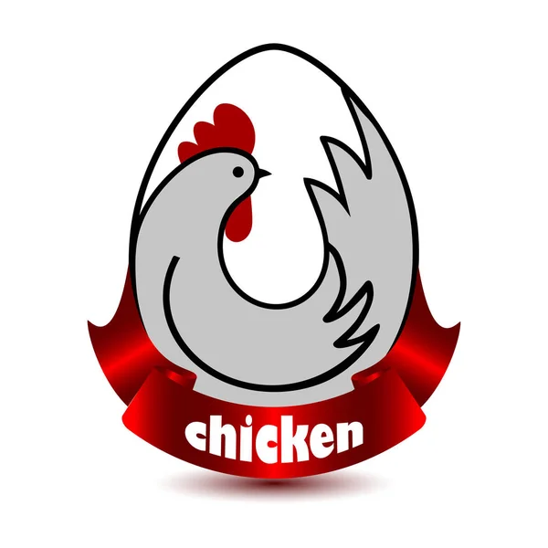 Hühnerfleisch Als Symbol Der Produktbeine Oder Flügel Eine Marke Ein — Stockvektor