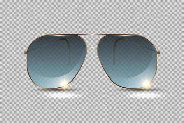 Fashionabla sol glasögon för avkoppling på stranden på sommaren, isolerad på transparent bakgrund, Layout element för design. Vektor illustration. — Stock vektor