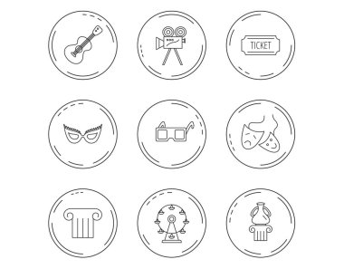 Müzesi, gitar müzik ve Tiyatro maskeleri simgeler.