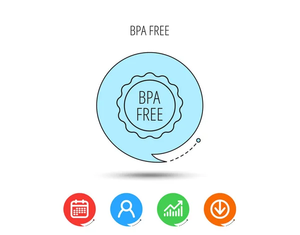 Icono libre de BPA. Signo plástico de bisfenol . — Vector de stock