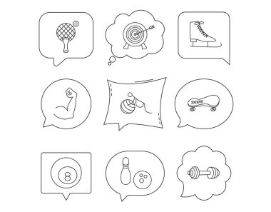 Hedef, Masa Tenisi ve fitness spor simgeleri.