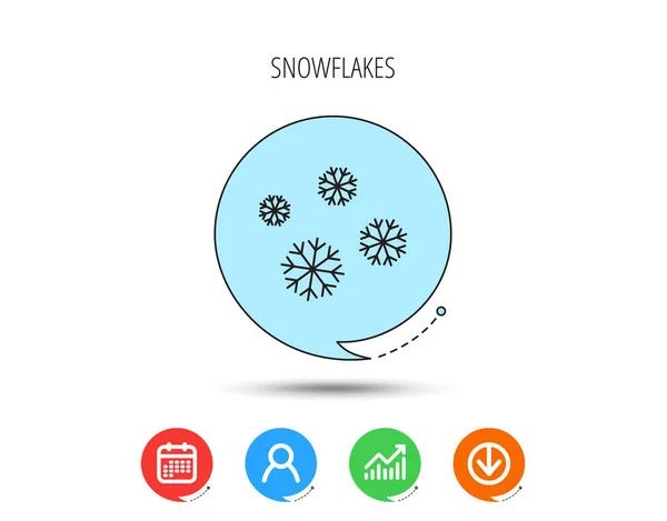 Snöflingor ikon. Tecken på snö. Luftkonditionering. — Stock vektor