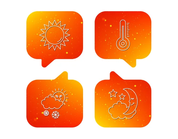 Iconos de termómetro, sol y nieve . — Vector de stock