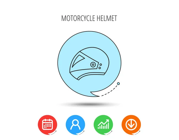 Icono del casco de motocicleta. Bicicleta deporte signo . — Archivo Imágenes Vectoriales
