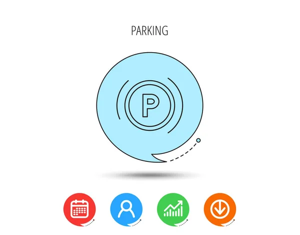 Parking icon. Dashboard sign. — Stock Vector