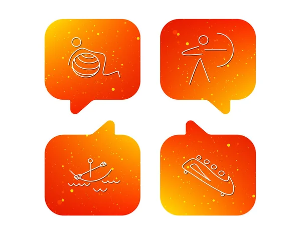 Iconos de gimnasia, navegación y tiro con arco . — Vector de stock