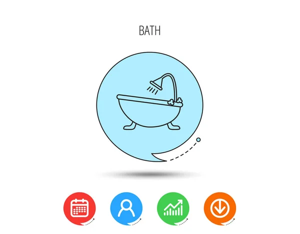 Icona del bagno. Bagno con doccia segno . — Vettoriale Stock