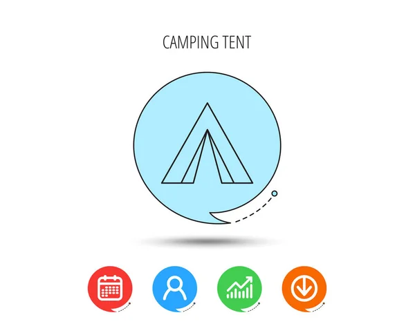 Tourist tent icon. Camping travel sign. — Stock Vector