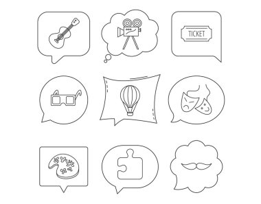 Bulmaca, müzik ve Tiyatro maskeleri simgeler.