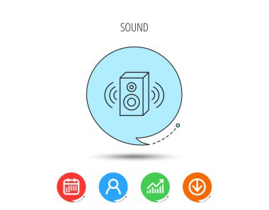 Ses simgesi. Müzik hoparlör işareti.