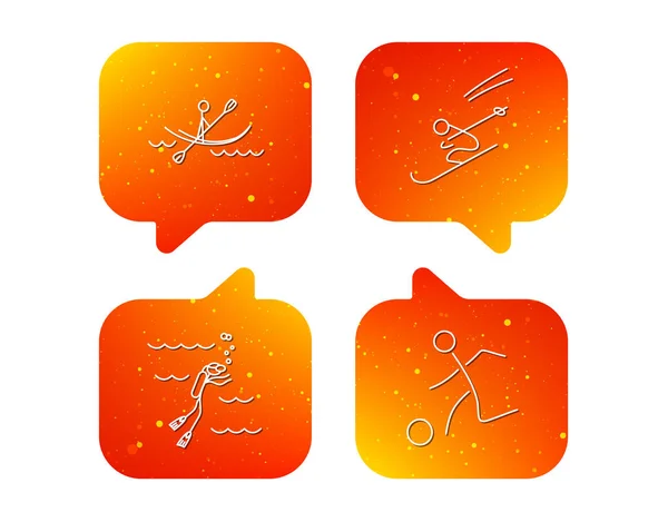 Diving, football and skiing icons. — Stock Vector