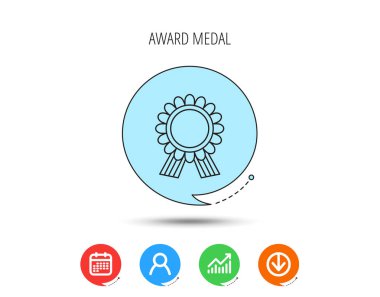 Ödül madalya simgesi. Galibi başarı işareti.