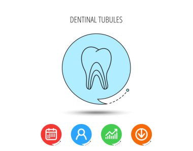 Dentinal tübüllerin simgesi. Diş tıp işareti.
