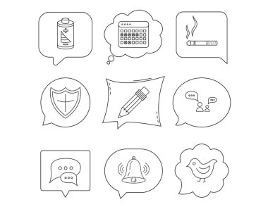 Pil, kalem ve Koruma Kalkanı simgeleri.